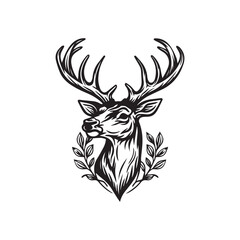 deer logo on white background