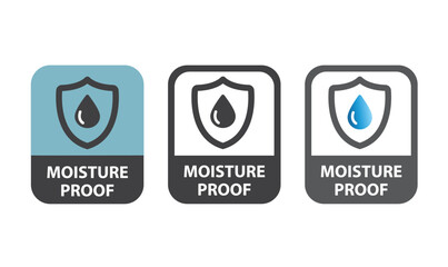 Moisture proof - sign, vector, icon, label.