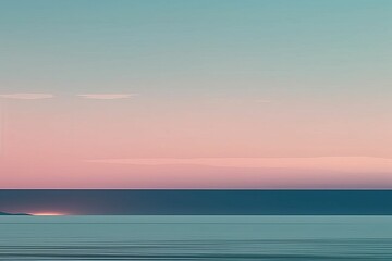Naklejka na ściany i meble Beautiful sunset over the sea, pastel colors, soft focus, generative Ai