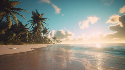 Fototapeta na wymiar summer beach tropical. Generative AI