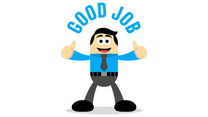 a man giving two thumbs up, good job. capsule human character