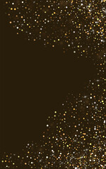 Golden Confetti Holiday Vector Luxury Background.