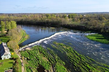 The Venta Rapid is the widest waterfall in Europe, which in spring and autumn offers a view on flying fish. The width of the waterfall is around 100—110 metres, while its height is 1.8—2 metres. 