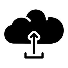 cloud computing glyph icon