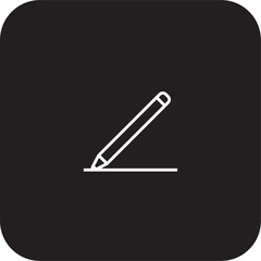 Write Education icon with black filled line style. pen, pencil, line, paper, hand, document, signature. Vector illustration