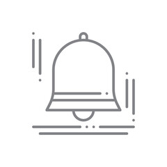 Bell Education icon with black outline style. alarm, alert, notification, reminder, ring, doorbell, element. Vector illustration