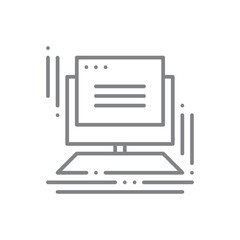Computer Education icon with black outline style. internet, pc, screen, laptop, monitor, display, electronic. Vector illustration