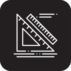 Rulers Education icon with black filled line style. line, tool, measure, length, element, scale, centimeter. Vector illustration