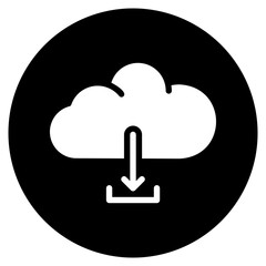 cloud download glyph icon