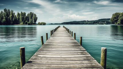 Fototapeta premium wooden pier on the sea