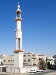 Fototapeta na wymiar The beautiful minaret of the mosque
