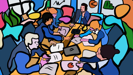 Discussion in the office