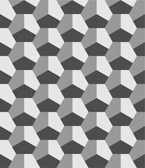 seamless pattern with a 3d view of a hexagon 