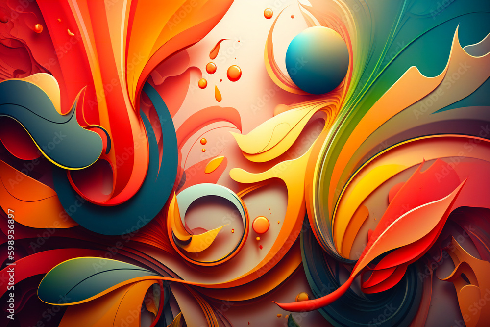 Aufkleber colorful abstract composition background. created with generative ai technology.