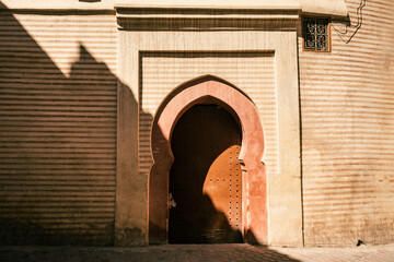 Traditional Arabic Arch Door in Marrakech