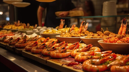 snacks tapas in a spanish bar. Generative AI