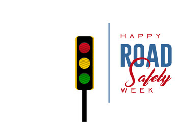 road safety week, Holiday concept. Template for background, banner, card, poster, t-shirt with text inscription