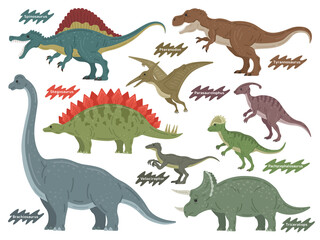 さまざまな恐竜のイラストセット