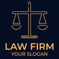 Justice, Scale, and legal icons for Law firm logo. Balance symbol - stock vector  