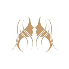 Beautiful silhouette hair girl, salon logo – stock vector