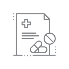 Patient File Digital Healthcare icon with black outline style. medical, health, care, document, information, record, data. Vector illustration