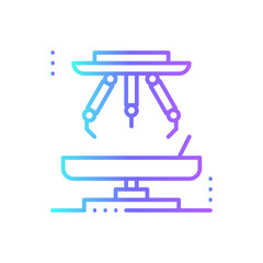 Robotic Surgery Digital Healthcare icon with black outline style. surgical, hospital, equipment, science, automation, artificial, operating. Vector illustration