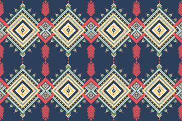 geometric ethnic pattern Can be used in fabric design for background, wallpaper, carpet, textile, clothing, wrapping, embroidery illustration vector.