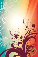 Colorful simple illustration for party, birthday, baby shower, bridal shower, graduation, business event, grand opening, anniversary draft & greetings card template. Generative AI technology.