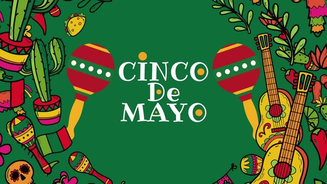 Cinco de Mayo animated video with cinco de mayo background for Cinco de Mayo.