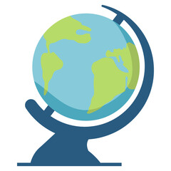 Globe of planet Earth.World map.Vector flat illustration.Isolated on white background.