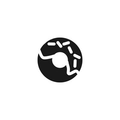 Doughnut or Donut black fill icon, vector illustration logo template in trendy style. Editable graphic resources for many purposes.