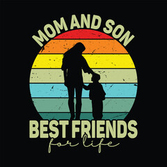 Mom and Son Best Friends for Life Vintage Shirt, Mom Vintage, Mom, Mama, Mom Svg, Mama Shirt, Friends, Mom Svg Shirt Print Template