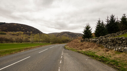 Fototapeta premium The scenic route to Edinburgh near Peebles in Scotland from M74 to A701