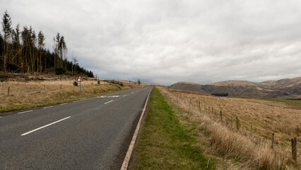 The scenic route to Edinburgh near Peebles  in Scotland from M74 to A701