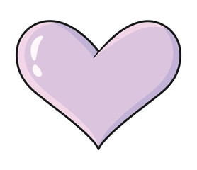 hand drawn vector y2k kawaii purple pink heart icon logo doodle shape sticker retro anime manga heart illustration