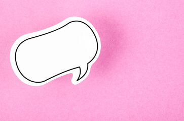 The Speech bubble with copy space communication talking speaking concepts on pink color background.