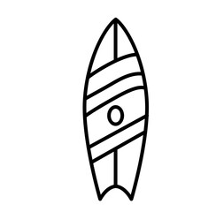 Surf board summer beach outline icon