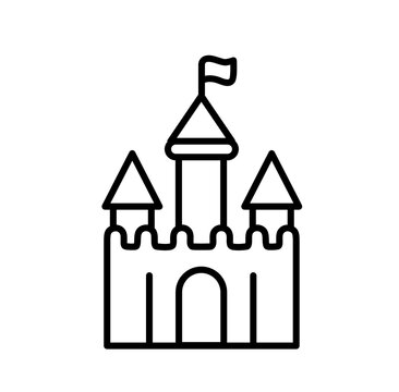 recommend clip art: Sand castle summer beach outline icon