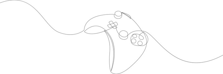 Fototapeta na wymiar Single continuous line drawing of game controller. Gamepad one line art vector illustration.