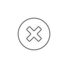 Fototapeta premium Failed Crisis management icon with black outline style. button, no, warning, failure, bad, negative, problem. Vector illustration