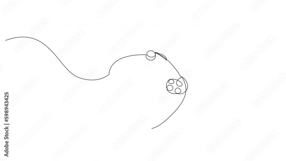 Aufkleber self drawing animation of continuous single line game controller. animated gamepad from game console