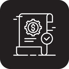 Budget Report Crisis management icon with black filled line style. finance, account, analysis, accounting, paper, invoice, data. Vector illustration