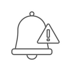 Alert Crisis management icon with black outline style. message, attention, alarm, caution, reminder, bell, security. Vector illustration