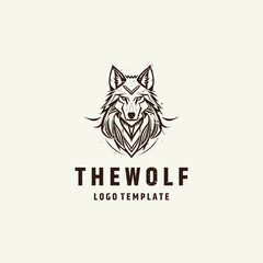 Wolf head logo design vector illustration