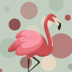 illustration of a pink flamingo