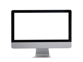 Fototapeta premium Modern computer with blank screen isolated on white
