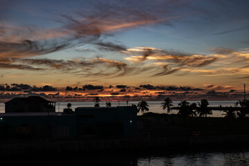 sunset over the beach