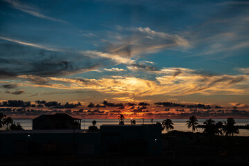 sunset over the beach