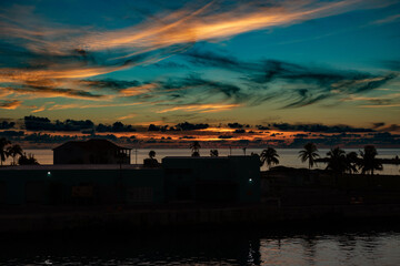 sunset over the beach
