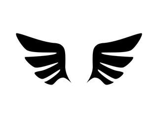 Silhouette of bird wings or angels. Pair of wings. Vector illustration eps